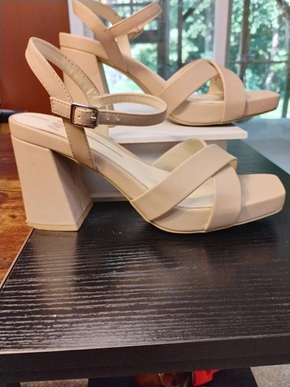 MIA Janessa Nude Strappy Block Heel Sandals Size 8.5